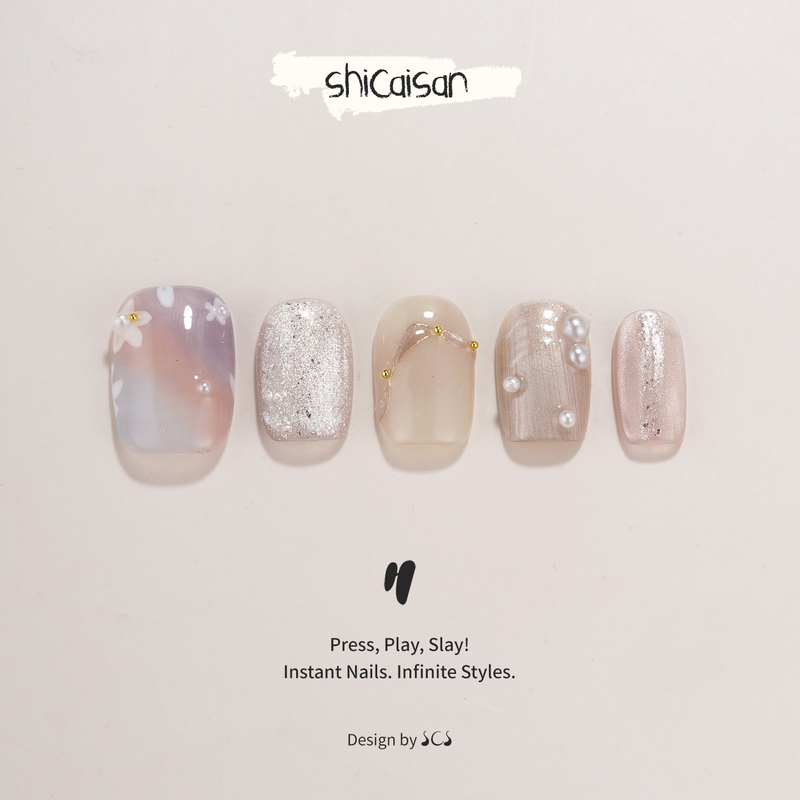 Ten Colors Three【Mogami Manying】Handmade Wearable Nails Short Style 2026 New High-End Colorful Transparent Nail Art Ten Colors Three【Mogami Manying】Handmade Wearable Nails Short Style 2026 New High-End Colorful Transparent Nail Art