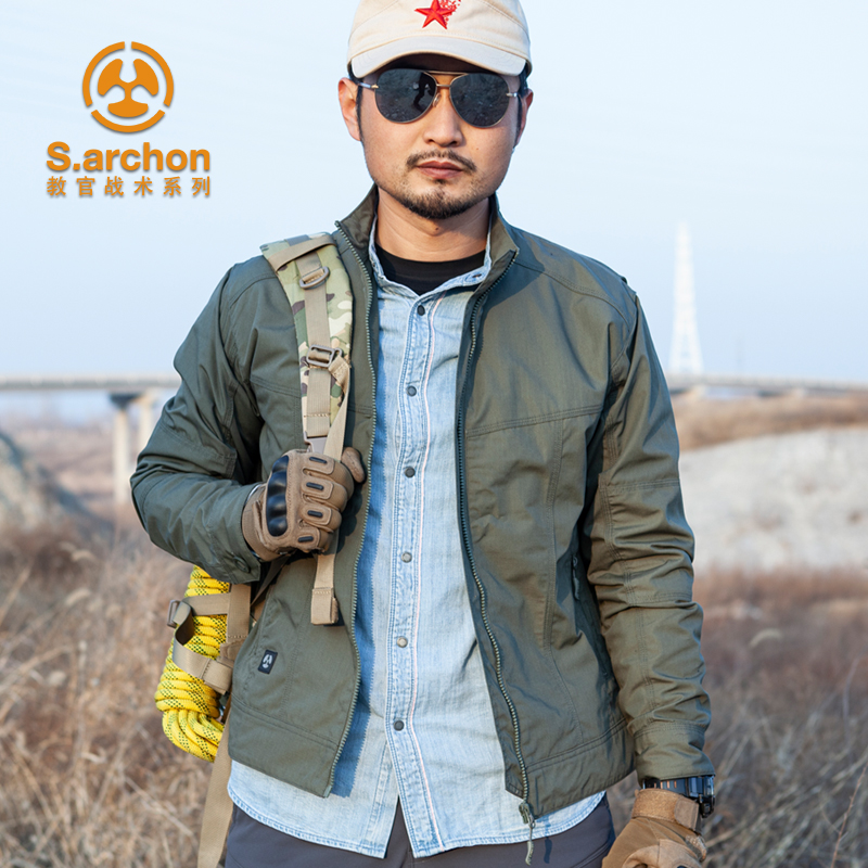 Spring Autumn Outdoor Submachine Clothing Men's Army Fans Waterproof Wind Clothes Breathable Special Soldier Thin style Tactical Jacket Mountaineering Clips Overcome