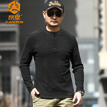 Ang summer Henry shirt T-shirt Men Outdoor Sports Leisure long sleeve military fans tactical slim Special Forces shirt