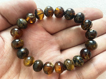 Attached with appraisal certificate Fushun amber pure natural amber flower string bracelet 10mm