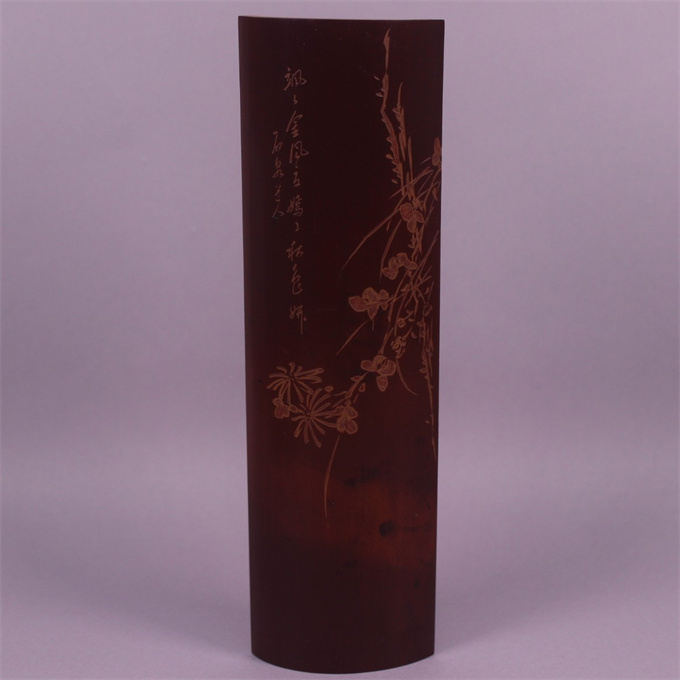 竹製 細工彫『漢詩文』茶合 茶量 仙媒 在銘/ 煎茶道具 在銘古竹彫詩文茶合】 煎茶道具竹工芸茶器茶量仙