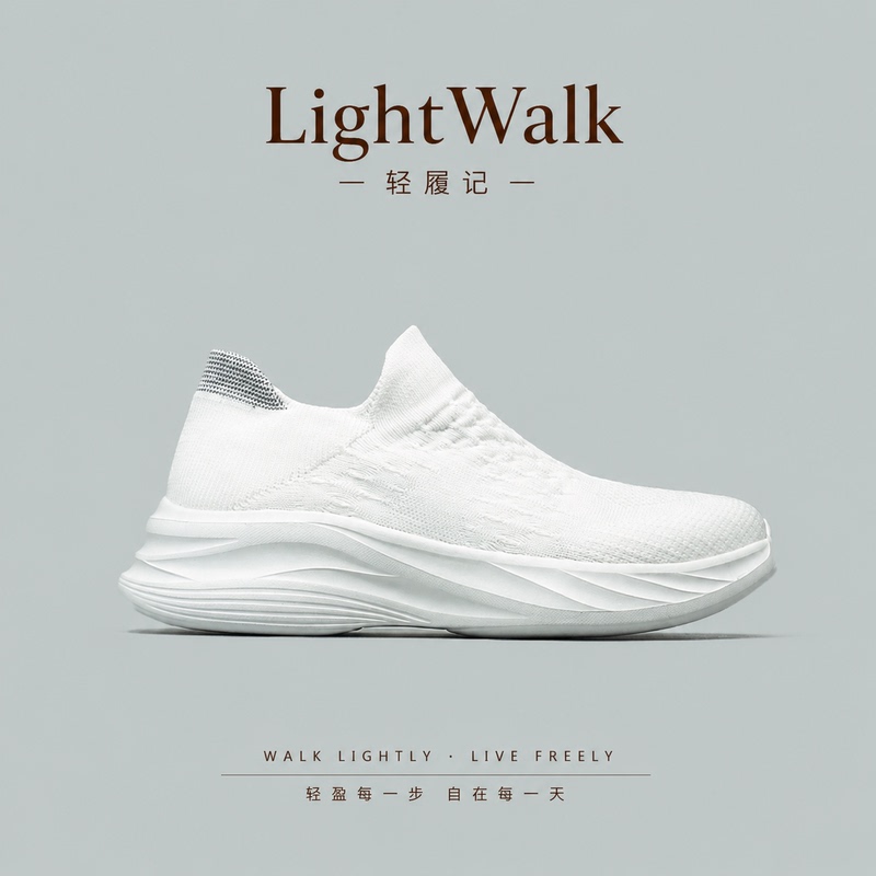 Lightweight and Stylish White Slip-On Sock Shoes Without Laces, Unisex, Versatile, Breathable Mesh Shoes for Fitness