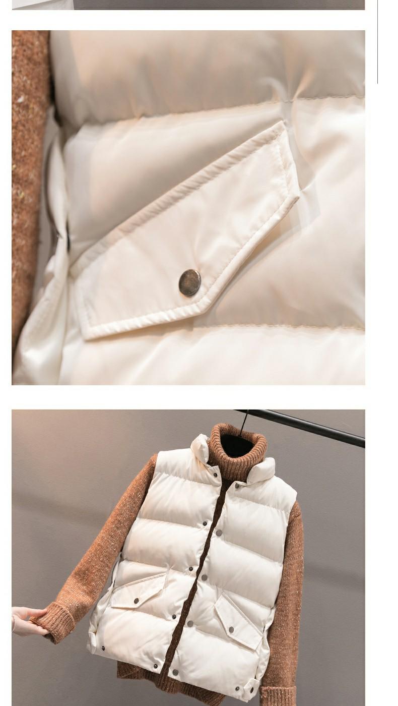 Áo khoác cotton nữ ngắn đoạn 2018 thu đông mới phiên bản Hàn Quốc của áo vest trắng không tay áo vest đứng cổ áo vest thủy triều áo khoác lông nữ