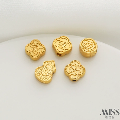 Бусины, браслет, ожерелье, аксессуары, четырехлистный клевер