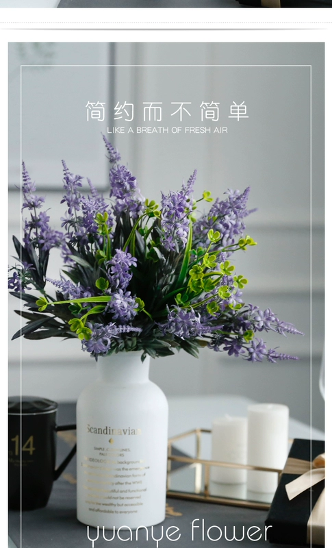 Hoa oải hương mô phỏng bình hoa trang trí hoa trang trí bình thủy tinh trong nhà bàn ăn trong nhà TV tủ trưng bày - Trang trí nội thất