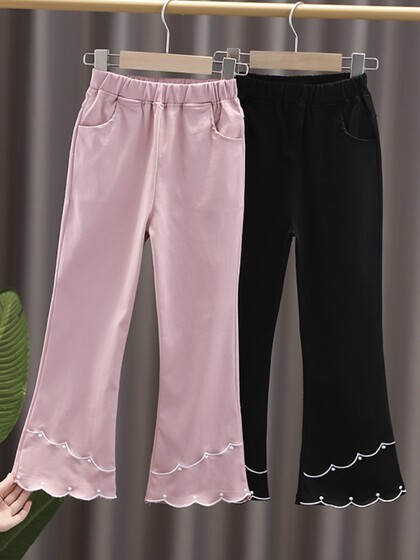 女童喇叭裤春秋款外穿童裤中大童休闲长裤春季儿童裤子春装薄潮