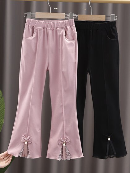 女童喇叭裤春秋款外穿童裤中大童休闲长裤春季儿童裤子春装薄潮