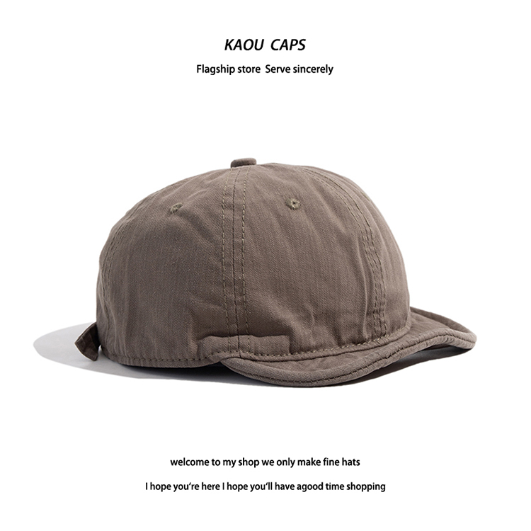 Washed and distressed short brimmed duckbill Korean version versatile trendsetter soft top couple work outfit baseball_voghion.com