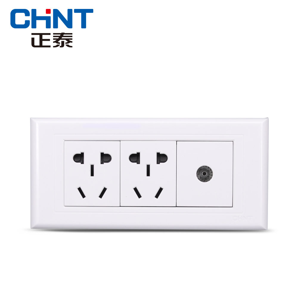 Zhengtai 118 type wall positive switch socket panel three two-inserted six holes ten-hole TV closed-circuit panel