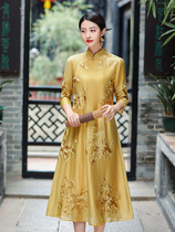 Retro Republic of China style cheongsam 2021 new improved version of Chinese style womens temperament elegant Tang costume tea clothing women
