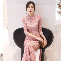 Improved cheongsam 2021 summer new young retro Chinese style Foreign style floral dress daily life