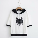 Летняя милая футболка с капюшоном для школьников, подходит для подростков, 13 лет, для средней школы, оверсайз, короткий рукав