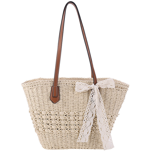 ຖົງເຟືອງທີ່ມີຄວາມຈຸຂະຫນາດໃຫຍ່ສໍາລັບແມ່ຍິງ 2024 ລະດູຮ້ອນໃຫມ່ versatile ins holiday beach bag fashionable shoulder tote bag