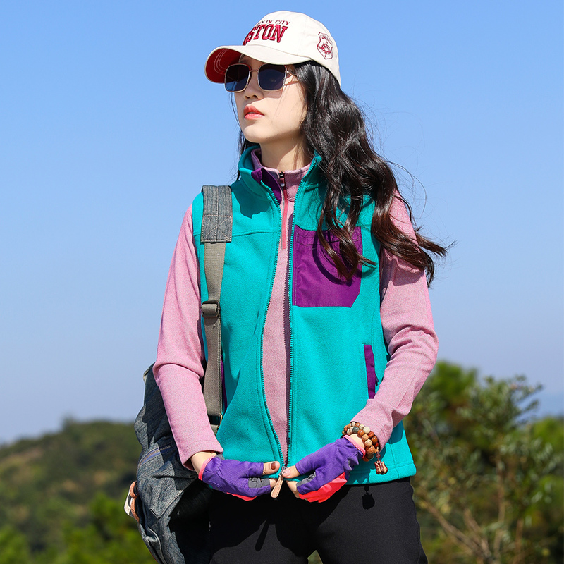 Outdoor Sports Fleece Vest for Women, Autumn and Winter, Middle-Aged and Elderly Mothers, Winter Fleece Vest, Outerwear Vest, Sleeveless Jacket