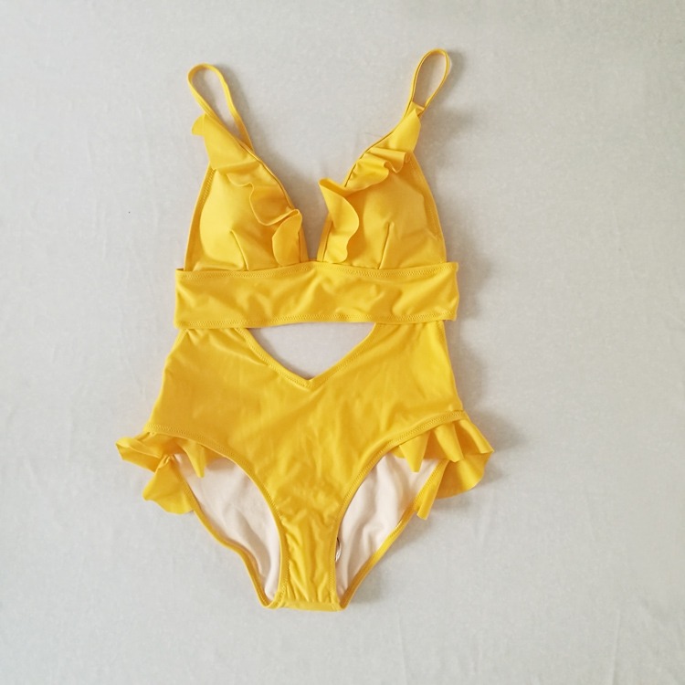CORTUBO2018 mới gợi cảm rỗng nhỏ áo tắm một mảnh lá sen nữ bikini BIKINI - Bộ đồ bơi One Piece quần áo bơi liền thân