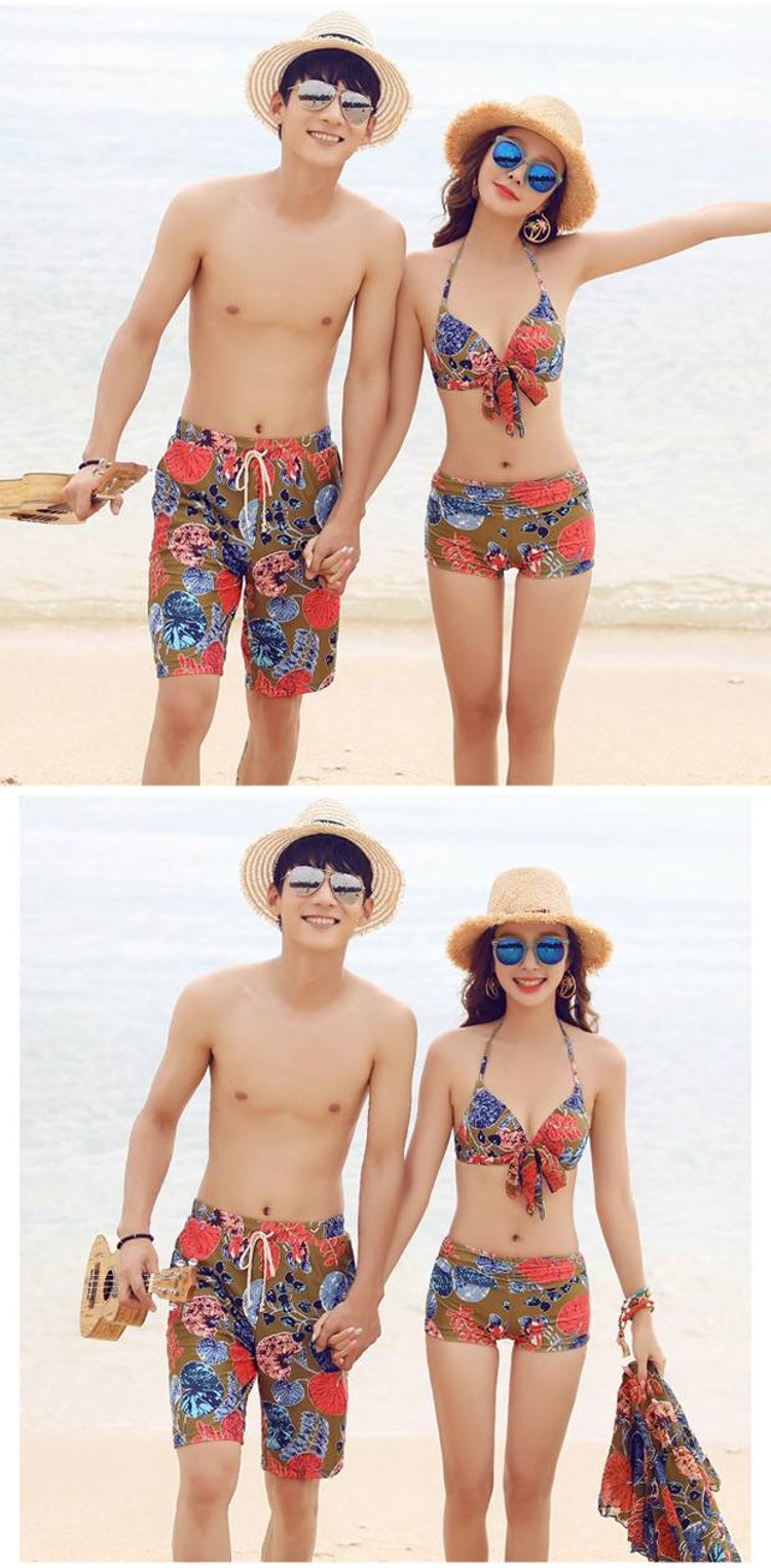 CORTUBO Váy Hàn Quốc xẻ góc thép tấm bikini bikini ba mảnh áo tắm nữ mỏng gợi cảm - Vài đồ bơi 	đồ đôi đi biển big size
