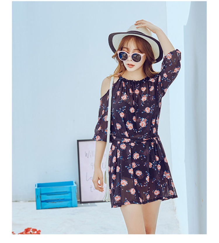 CORTUBO áo tắm mới bikini cỡ lớn ba mảnh thép tấm tập hợp áo tắm nữ mỏng che bụng bảo vệ - Bikinis đồ bơi nữ liền thân