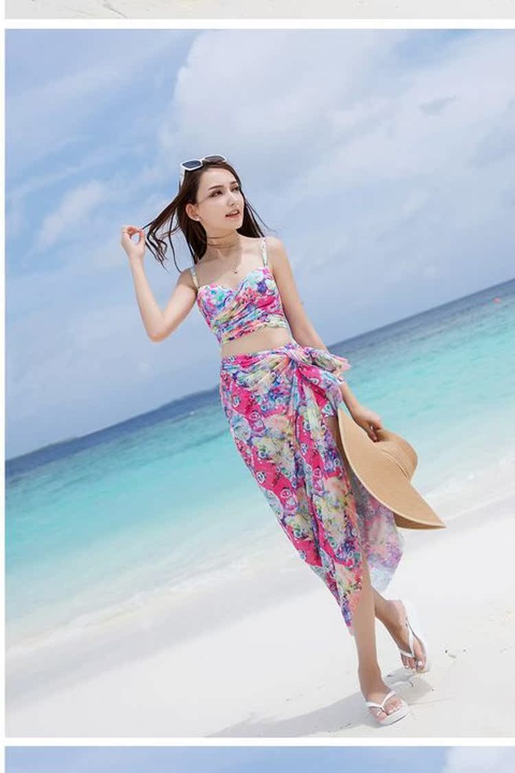 CORTUBO2018 áo tắm mới cho nữ bikini ba mảnh che eo cao che bụng thon gọn thu thập suối nước nóng - Bikinis đồ bơi nữ 2 mảnh