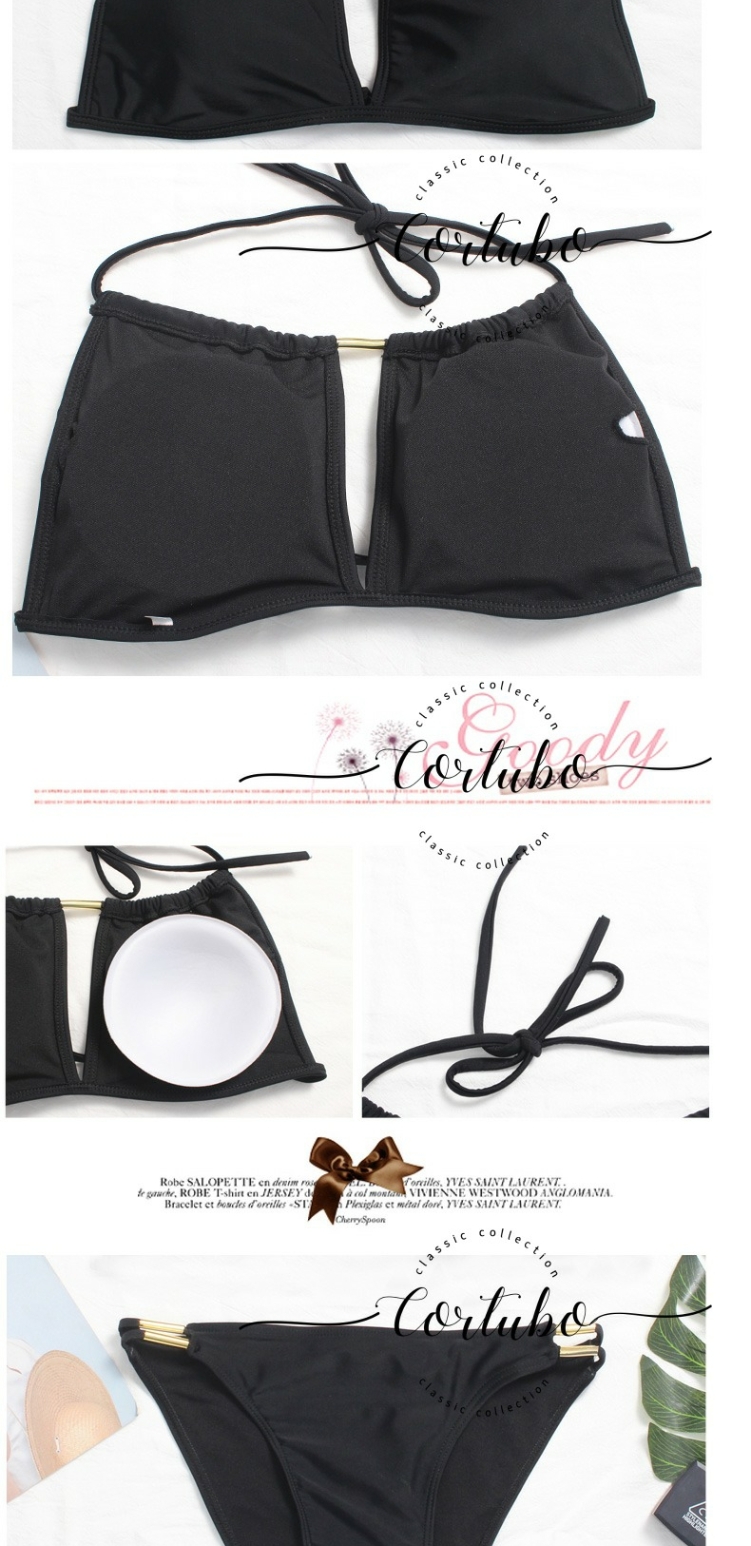 CORTUBO phiên bản tiếng Hàn mới của bộ bikini tam giác màu đơn giản gợi cảm - Bikinis váy tắm biển