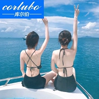 CORTUBO phiên bản Hàn Quốc của Thái mới retro bằng gỗ giảm béo bụng chia eo cao bikini hai mảnh tour du lịch - Bikinis đồ tắm nữ