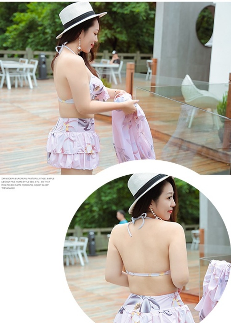 CORTUBO thương hiệu tủ bikini thương hiệu truy cập áo tắm màu đen nữ ba mảnh giảm béo bụng lớn ngực lớn truy cập - Bikinis đồ bơi nữ dài tay