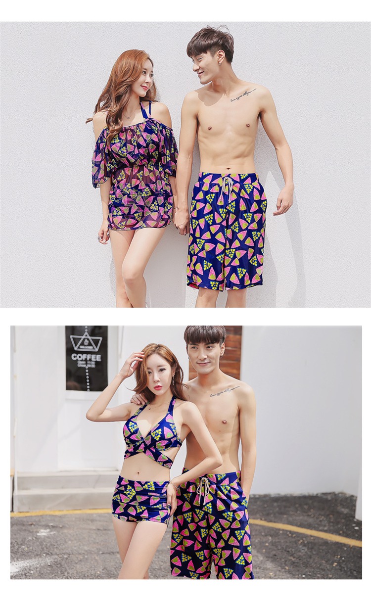 Đồ bơi CORTUBO XL 20 bảng đôi lớn đồ bơi bikini nam quần đi biển chất béo m ba mảnh - Vài đồ bơi đồ đôi đi biển cho nữ
