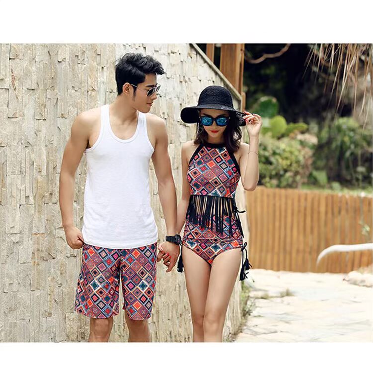 CORTUBO thơm đôi phù hợp với áo tắm nữ che bụng mỏng quần truy cập những người yêu thích phù hợp với áo tắm bikini quần bãi biển - Vài đồ bơi 	set đồ đi biển đôi	
