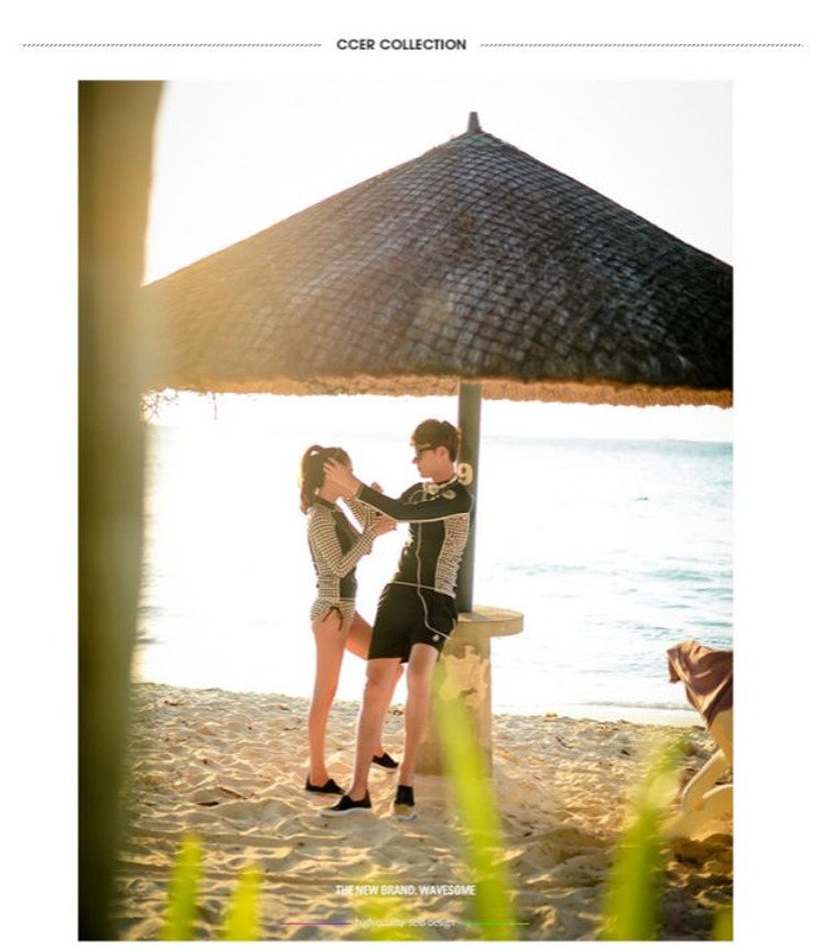 Những người yêu thích CORTUBO Hàn Quốc tay áo quầy lặn phù hợp với kem chống nắng sứa snorkeling phù hợp với tủ quần áo bơi - Vài đồ bơi 	đồ đôi đi biển cho mẹ và bé trai