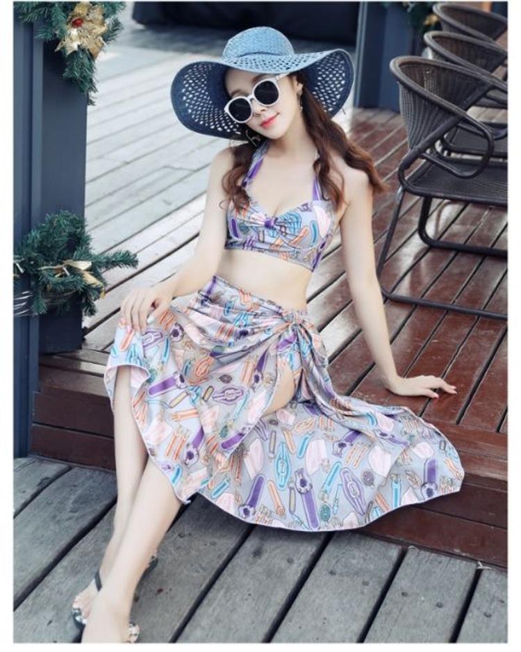 Quần CORTUBO phù hợp với ba mảnh phù hợp với cặp đôi áo tắm đồ bơi phụ nữ bikini eo cao boyshort người yêu đồ bơi - Vài đồ bơi bộ đồ đôi đi biển đẹp