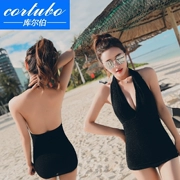 Áo tắm CORTUBO Siamese Spa bảo thủ thon thả gợi cảm khoe lưng khoét lưng bikini size ngực tập hợp áo tắm - Bộ đồ bơi One Piece