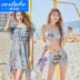 CORTUBO bikini với quầy hàng hiệu lớn màu be sọc thép ống áo tắm lớn nữ voan dài váy blouse, - Bikinis Bikinis