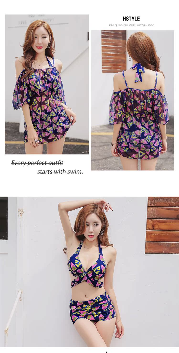 Đồ bơi CORTUBO XL 20 bảng đôi lớn đồ bơi bikini nam quần đi biển chất béo m ba mảnh - Vài đồ bơi đồ đôi đi biển cho nữ