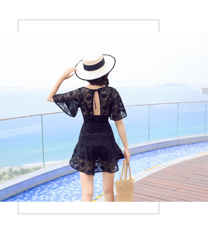 CORTUBO áo tắm nữ spa dính liền bảo thủ che bụng mảnh mai áo tắm áo tắm lớn thương hiệu truy cập - Bộ đồ bơi One Piece đồ bơi liền thân cho bé trai