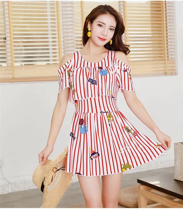 CORTUBO Xiêm váy mới sọc một mảnh áo tắm boyshort truy cập thương hiệu jumpsuit áo tắm áo tắm - Bộ đồ bơi One Piece đồ bơi nữ một mảnh
