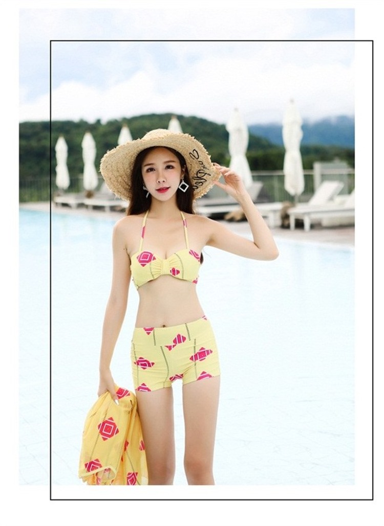 Cặp đôi mới CORTUBO mẫu đồ bơi thời trang khí chất bảo thủ quần ba mảnh đi biển suối nước nóng cặp đôi đồ bơi - Vài đồ bơi đồ đi biển cho cặp đôi