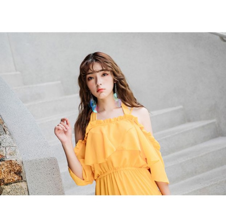 CORTUBO Luxiang cô gái nhỏ xinh áo tắm áo tắm ba mảnh lá sen mặc áo tắm quây bikini, - Bikinis bộ bơi dài tay nữ