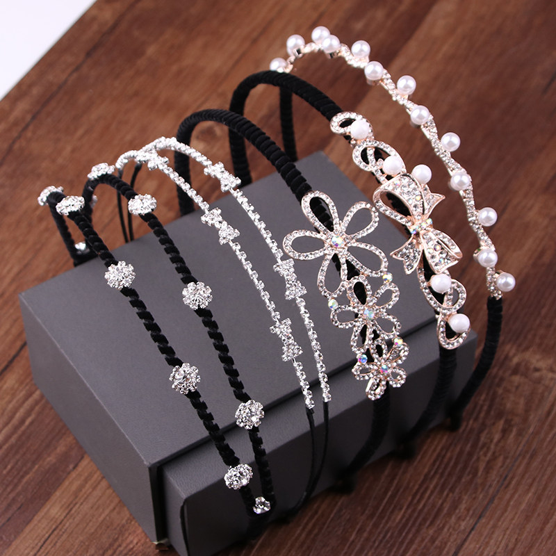 Net red simple pearl hair hoop female all-match outer hair hoop pressure hair bundle hair clip fairy forest series Korean hair band