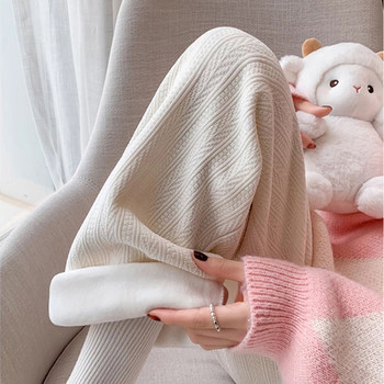 Ke yanu pregnant woman wide-leg pants chenille high waist makes her look thin