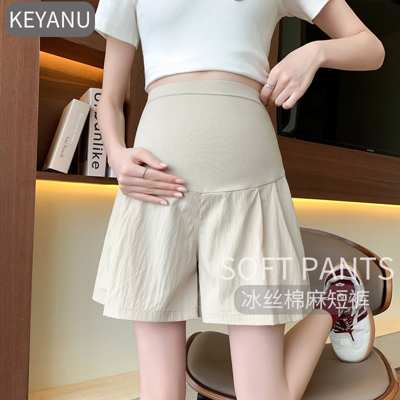 Maternity Shorts for Summer, Thin and Large Size, Belly Support, Pregnancy Wear, Yamamoto Women's Base Layer Maternity Wear, Summer Maternity Pants