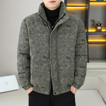 Winter Cotton Jacket for Men with Stand Collar, New Style Workwear Cotton Coat, Loose Fit, Trendy, Thickened, Warm, High-End down Cotton Clothing