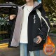 Winter Fleece-Lined Thickened Jacket for Men and Teenagers, Stylish Hooded Jacket, Fashionable Casual Warm Parka Cotton Coat