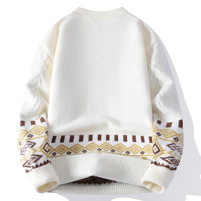 2025 Autumn and Winter Thickened Round Neck Men's Sweater Korean Style Trendy National Trend Brand Fashionable and Handsome Casual Sweater