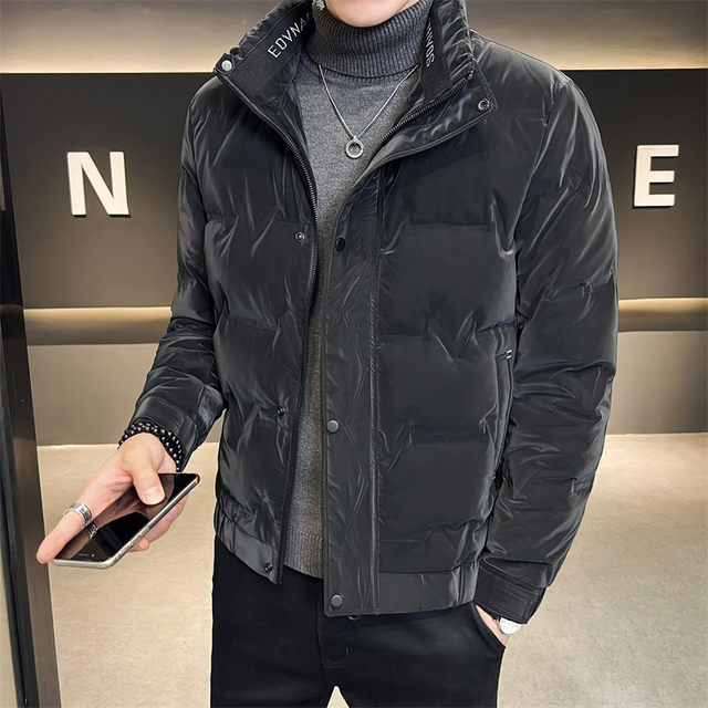 Short lightweight down jacket men's new winter stand-up collar cold weather clothing teenagers handsome versatile warm jacket men