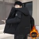 Autumn and Winter Hooded Jacket for Men, Trendy Brand, Versatile, Double-Layered Cotton Workwear Jacket, Thickened Outdoor Windbreaker Style Men's Cotton Clothing