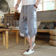 Summer Men's Pants Ice Silk Thin Cropped Pants 2025 New Trendy Brand Retro Chinese Style Casual Beach Pants
