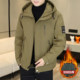 Fleece-Lined Thickened Jacket for Men, Autumn and Winter, Warm Jacket for Teenagers, Stylish Cotton Coat with Hood for Junior High School Students