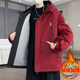 Winter new style velvet thickened hooded jacket men's handsome casual warm winter parka cotton jacket jacket