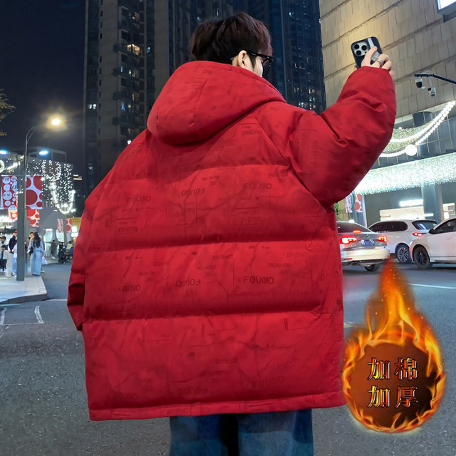 Down cotton jacket men's workwear style 2025 winter new fashion versatile hooded cold-proof and warm thickened handsome jacket