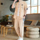 Chinese style suit men's summer thin ice silk short-sleeved nine-point pants paired with a set of Hanfu casual Chinese Tang suit