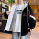 Autumn and Winter Fleece-Lined Thickened Sweatshirt Cardigan for Boys, Junior High School Students, Hooded Jacket, Youth Warm Top